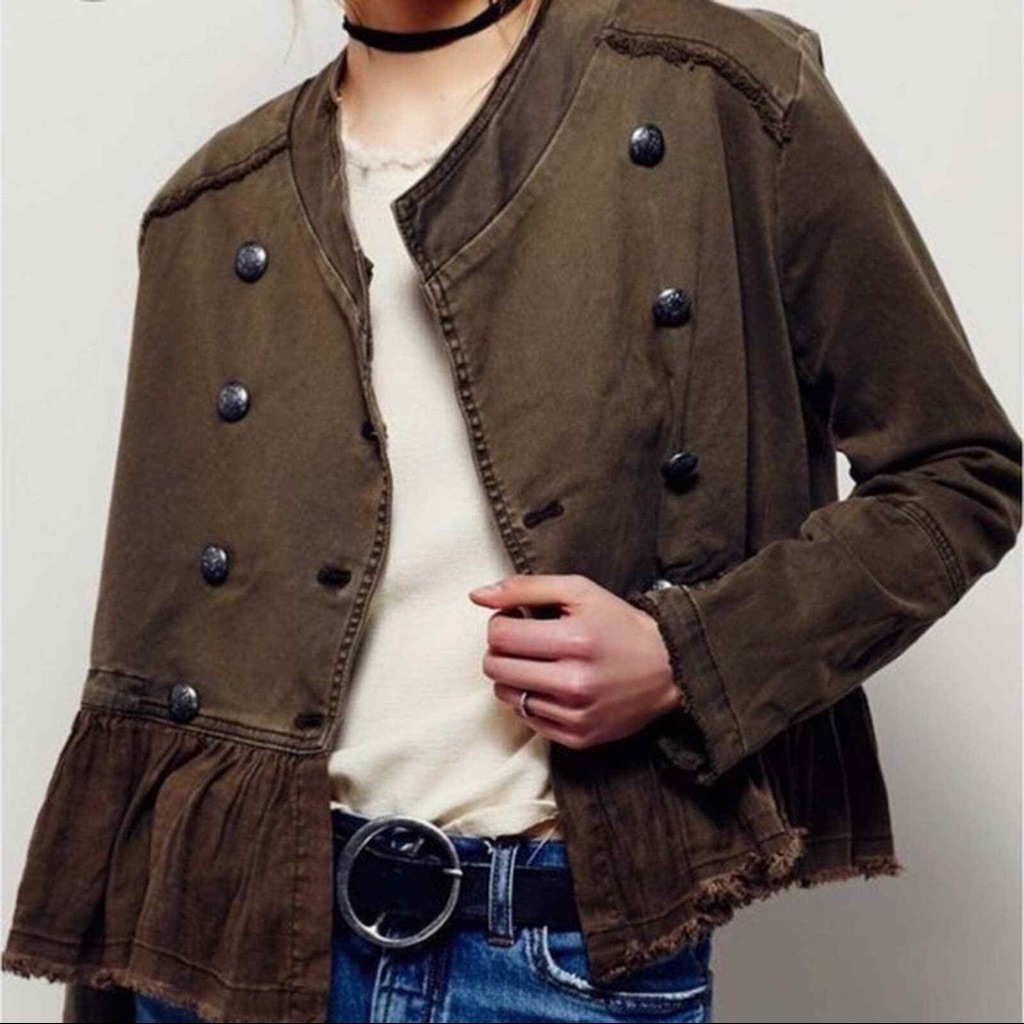 Free People Military Peplum Jacket